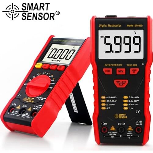 SMART SENSOR Digtal Multimeter NCV Ammeter Voltmeter True RMS AC DC Capacitance Resistance Ohm Tester Handheld Volt Tester Test