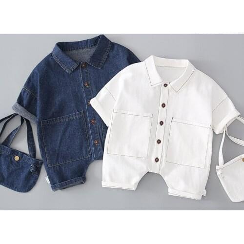 Baby Rompers Casual Fashion Korean Denim Long Sleeves Bodysuits for Girl Boy Clothing High Quality Child One-Pieces Boy Bodysuit