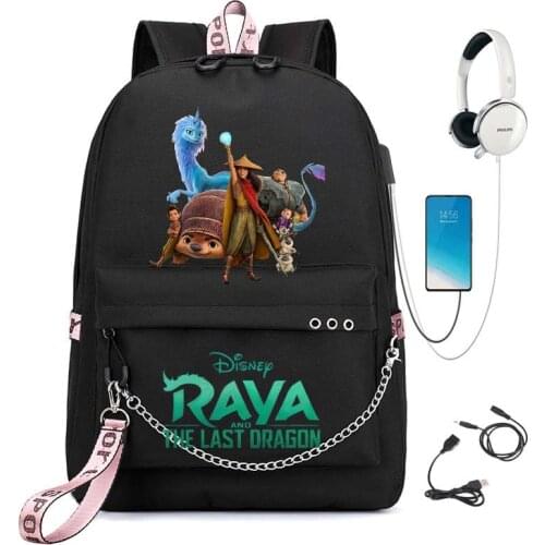Disney Raya and The Last Dragon Backpack Women Men Laptop Backpack Teenager School Bag Travel Rucksack All-match Mochilas