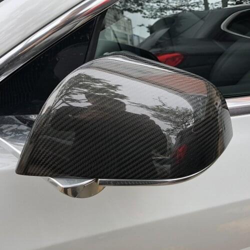 For Model3 Car Real Carbon Fiber Rear View Mirror Protective Cover For Tesla Model 3 2021 Accessories Matte Model Three New