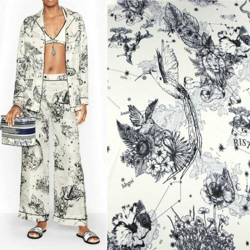 18 Styles of C Brand Printed Natural 100% Cotton Fabric Dress Pajamas Wide Leg Pants Cloth Fabrics Per Meter for Dress