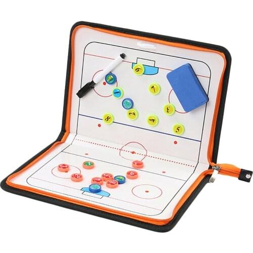 Hockey Clip Zipper Ice Hockey Board Coach Tactical Board Advance Game Referee Training Tactics Magnetic Ball Clipboard Sport