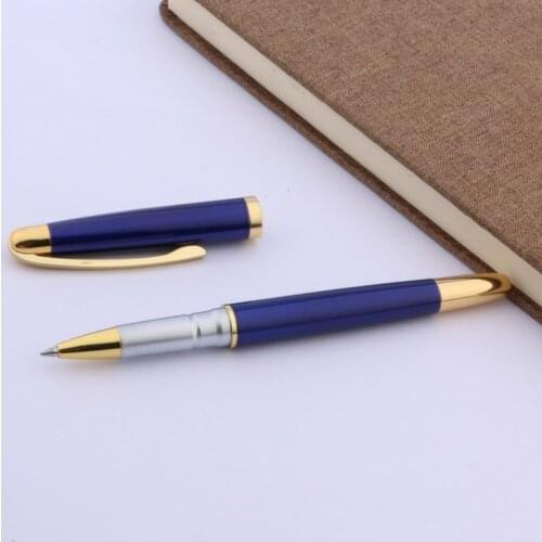 Jinhao Blue 9009 metal golden Trim ROLLER ball PEN