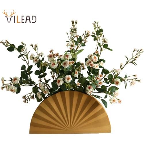 VILEAD Ceramic Origami Organ Flower Vase Frosted Creative Planter For Flowers Support Nordic Home Decor Figurines for Interior