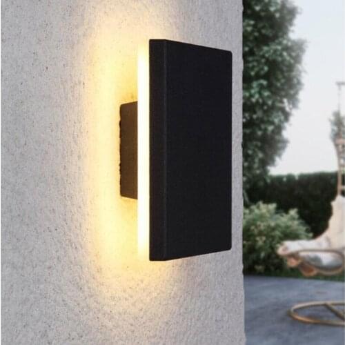 Creative round square led outdoor waterproof wall lamp garden lamp simple villa garden wall lamp moisture
