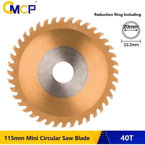 CMCP 115mm Mini Circular Saw Blade 115x1.8x22.2x40T TCT Wood Saw Blade TiCN Coating Carbide Tipped Cutting Disc For Rotary Tools