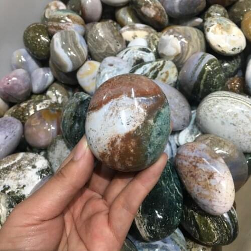 Natural Stones Ball Ocean Jasper Round Mineral Ore Specimen Agate Crystal Quartz Home Desk Decorations Reiki Collection