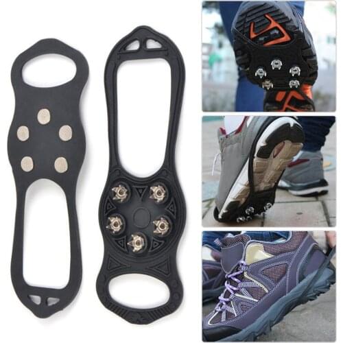 Anti Slip Ice Claw Shoes Covers Crampon Camping Portable 5 Teeth Spike Cleats Outdoor Snow Shoe Outdoor Elements