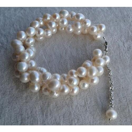Charming Real Pearl Jewellery White 8-9mm Genine Freshwater Pearl Bracelet ,Bridesmaid Bracelet ,Wedding Party Ladys Gift