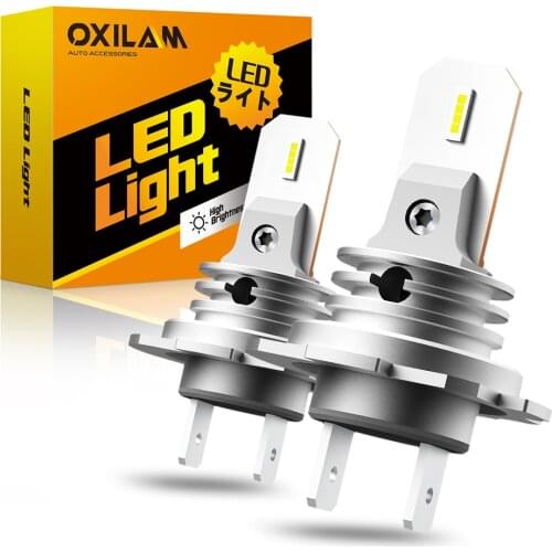 OXIALM 2021 NEW 12000Lm Fanless Headlamp H7 LED Light Bulb 6500K White 360 Degree Beam Angle Wireless Car Headlight CSP LED