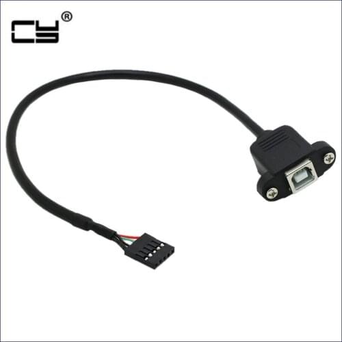 USB 2.0 B Type Female socket Printer Panel Mount to Pitch 2.0mm 5pin Housing PCB Motherboard Dupont Cable 25cm 50cm