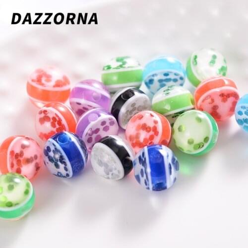 Mixed Color Resin Beads Edge Transparent Round Loose Beads for Diy Handmade Jewelry Making Bracelet Necklace Accessories 8mm