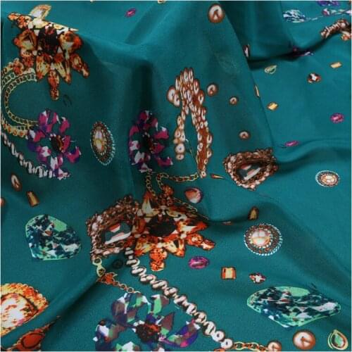 93cm*114cm Positioning Printed Silk Crepe De Chine Fabric, Skin-friendly Draping, Mulberry Silk Clothing, Half Skirt Top Fabric