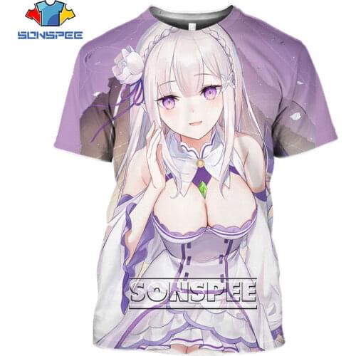SONSPEE Summer Hot Selling T-shirts Anime Sexy Loli Men Women Short Tshirt Harajuku Games Casual Funny Mens Fashion Top