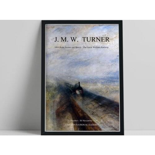 Jmw Turner 1976 Vintage Exhibition Poster, Turner Rain Steam And Speed The Great Western Railway Art Prints, Romanticism Decor