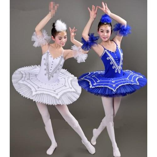 Adult professional ballet white blue ballet dance dress pettiskirt costume tutu skirt children tutu