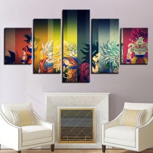 Wall Art Canvas Painting Prints Pictures 5 Pieces Modern Home Decor Anime Super Roles Poster Living Room Decoration Painted