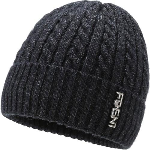 Middle-aged And Elderly Mens Winter Woolen Knitted Hats Thickened Plus Woolen Caps Keep Warm Earmuffs Hoods Outdoor Beanies