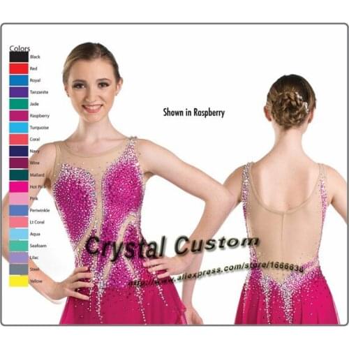 2016 Custom Figure Skating Dresses With Spandex New Brand Vogue Figure Skating Competition Dress Customized DR3005