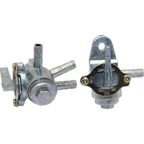 2x 3 Port Gas Fuel Petcock Tap Valve Switch for Motorcycles, Dirt Bikes, ATVs 6mm / 1/4 inch