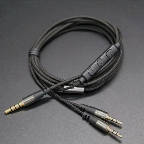 3.5mm to double 2.5mm male to male With volume adjustment nylon braided wire