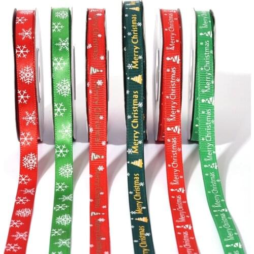 5/25Yards Natural Wedding Satin Ribbon Gift Bows Christmas Red Grosgrain Ribbon Crafts DIY Sewing Party Decoration Lint 10mm