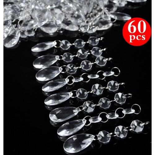 60 Strings 11 cm Acrylic Crystal Beads Curtain Chandelier Garland Pendant Wedding Party Decoration Christmas Tree Decoration