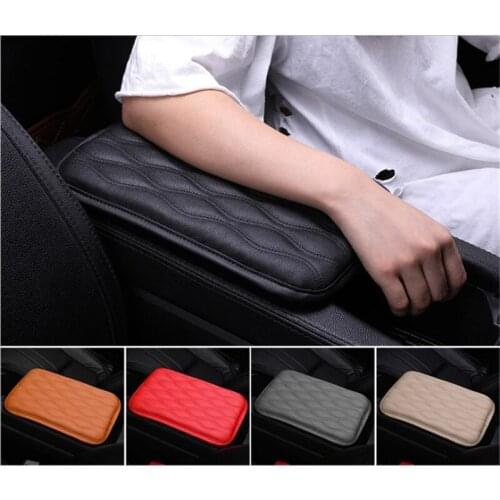Car Armrest Pad Black Leather Auto Central Center Console Arm Hand Rest Seat Box Mat Protective Covers