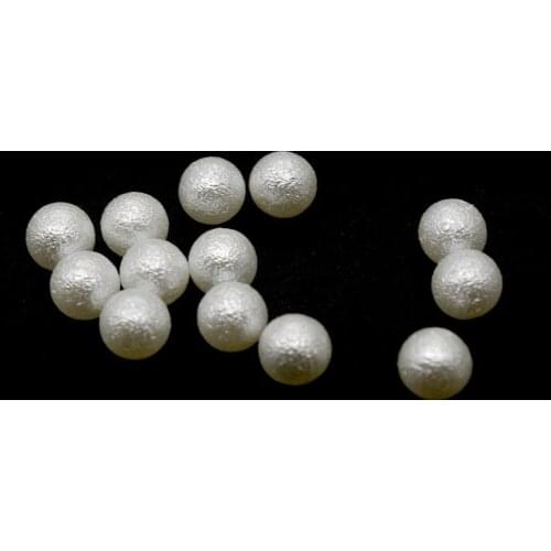 SHINE 100pcs/lot 8mm White Round Shape Wrinkle Scrapbook Simulated Pearl Beads Sewing Buttons DIY Material Findings BD0032