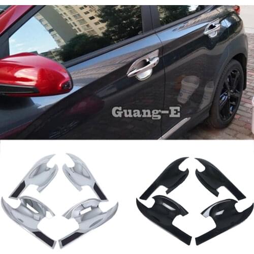 For Hyundai Kona Encino Kauai 2017 2018 2019 2020 Car Cover Detector Trim ABS Chrome External Stick Lamp Frame Door Bowl 4pcs