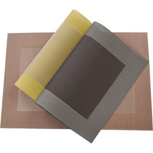 Home Decoration Vinyl Food Mat Stain Resistant Anti-Slip PVC Coaster Pad Mat European Style Table Placemat 12x18inch