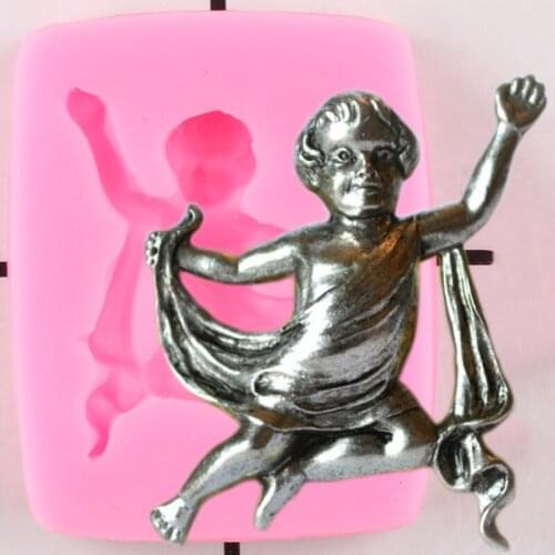 Angel Silicone Mold Baby Birthday Cupcake Toppe Fondant Cake Decorating Tools Chocolate Baking Mould Candy Resin Molds