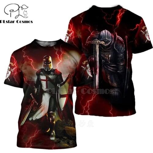 PLstar Cosmos All Over Printed Knights Templar 3d t shirts tshirt tees Winter autumn funny Harajuku short sleeve streetwear-7