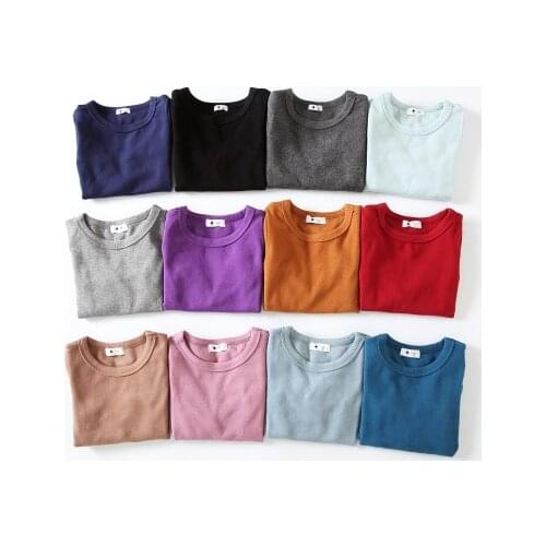 2-9 Y Western Style Boys Girls T-shirts 23 Pure Colors 2019 New Spring Winter Under Shirt Kids Cotton Soft Long Sleeve T Shirts