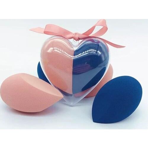 Love Shaped Box Beauty Egg Makeup Ball Sponge Powder-puff Fit Water Drop Diagonal Cut Shape Do Not Eat Powder Soft Makeup Egg