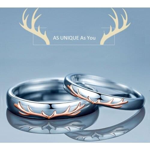 As unique as you couple rings 925 sterling silver men & women Adjustable ring 2020 fine jewelry Valentine Day gift free shipping