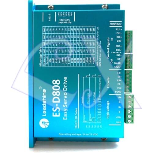 Leadshine Easy Servo Drive ES-D808 HBS86 CNC DSP Closed-Loop Stepper Drive 8A 24~70VDC Matching NEMA23 NEMA24 NEMA34 motor