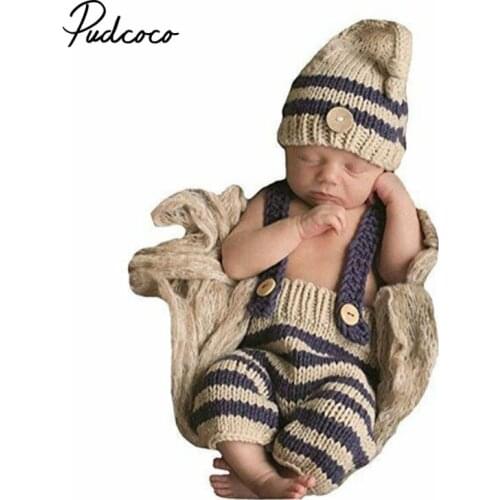 2020 Hot Crochet Baby Hat Beanie Newborn Boy Costume Props New Years Birthday photo Outfits Infant Photography Accessories