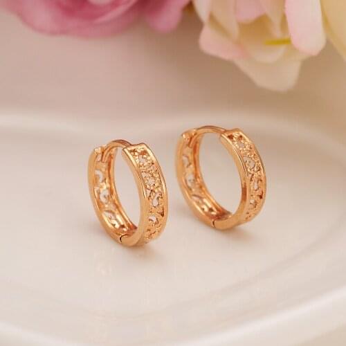 2pairs Small Earrings for Girls/Kids Silver/Gold rose infinity Earrings Ethiopia Girls Jewelry Arab Gifts kids Huggieearring