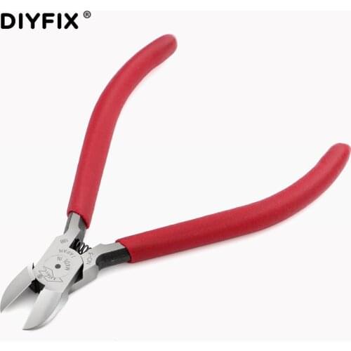 DIYFIX 4.9" Mini Diagonal Pliers Electrical Wire Cable Cutters Cutting Side Snips Flush Pliers Nipper Anti-slip Hand Tool MTC-3