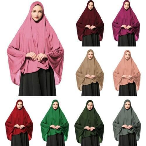 Muslim Women Prayer Hijab Long Scarf Jilbab Islamic Large Overhead Full Head Neck Cover Headscarf Islamic Arab Headwear New