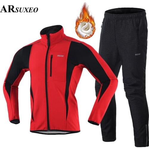 ARSUXEO Mens Winter Thermal Warm Cycling Jacket Reflective Windproof Waterproof Clothing Bicycle Mountain Bike MTB Coat