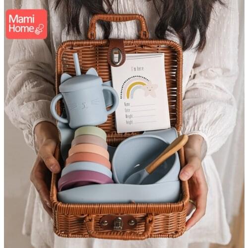 1Set Silicone Cutlery Set Silicone Cup Silicone Bowl Food Grade Baby shoes New Biological Gift Childrens Toys Baby Goods Toys