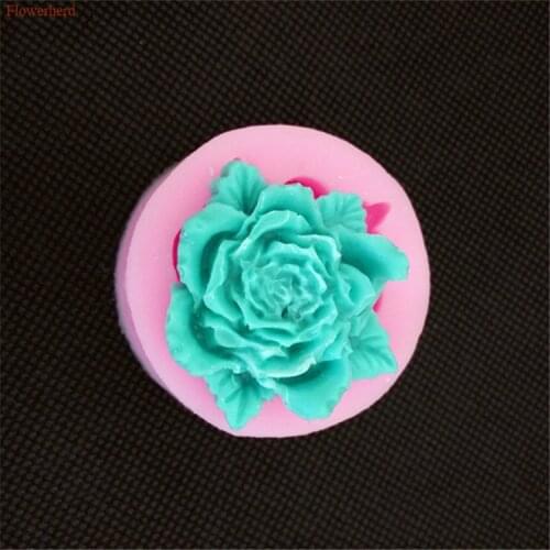 New Large-size 3D Rose Handmade Liquid Silicone Soap Mold Fondant Cake Mould Flower Soap Mold Silicone Cake Candle Mould