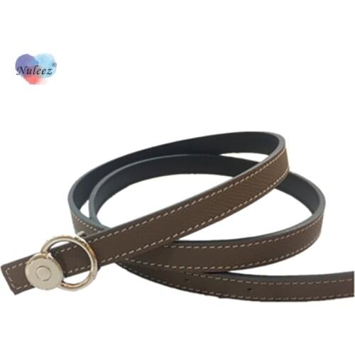 Nuleez Women Belt Genuine Cowhide Circle Buckle 1.5 CM Slim Delicate Dress Accessory Classical