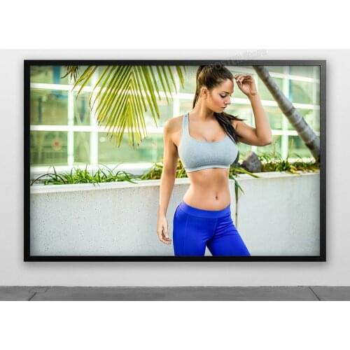 Posture Display Fitness Bodybuilding Women Sexy Beautiful Strong Wall Posters Silk Art Painting For Home Bedroom