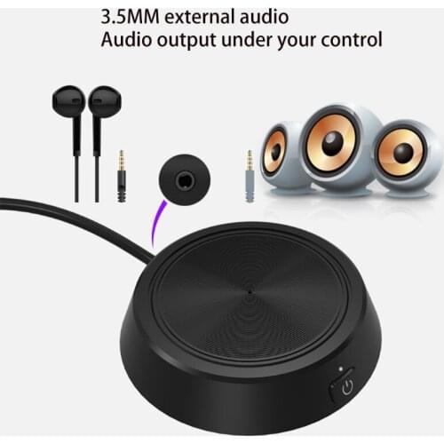 Portable USB Speakerphone Microphone with AUX 3.5MM Cable for Computer/Laptop Conference Game Home Office ABCD