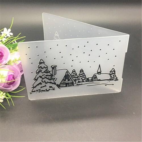 Christmas Embossing Folder DIY Card Papercraft Scrapbooking Decor Template Diary