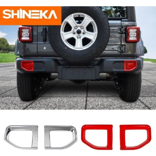 SHINEKA Car stickers for Jeep Wrangler JL Rear Bumper Fog Light Lamp Decoration Stickers for jeep wrangler jl accessories 2018