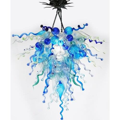 GIRBAN Blue Venetian Hand Blown Glass Chandeliers Lighting in the bedroom Decor Modern LED chandelier in the living room